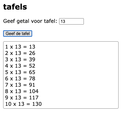 Voorbeeld tafel